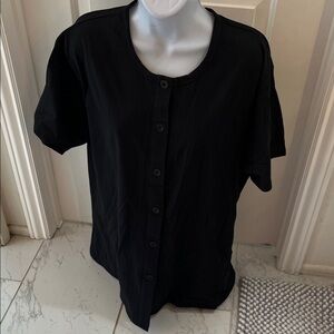 Womens Black Button-Up Shirt